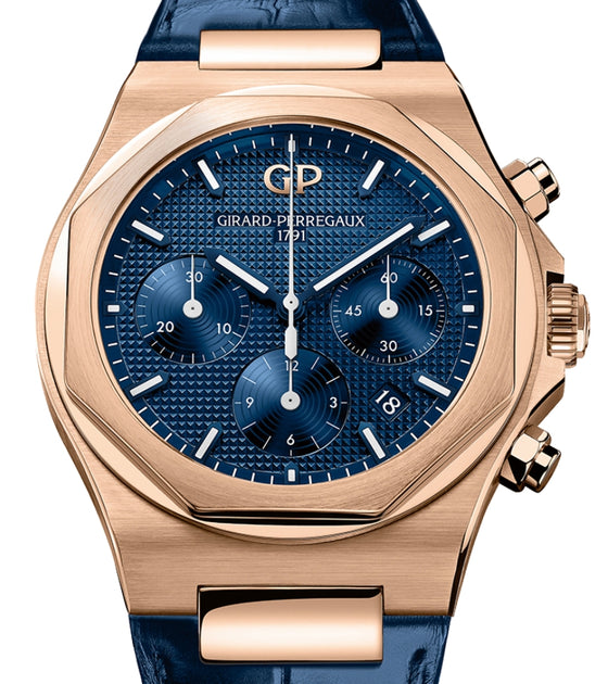 Girard Perregaux Laureato Chronograph 42mm Pink Rose Gold Blue Dial 81020-52-432-BB4A - BRAND NEW