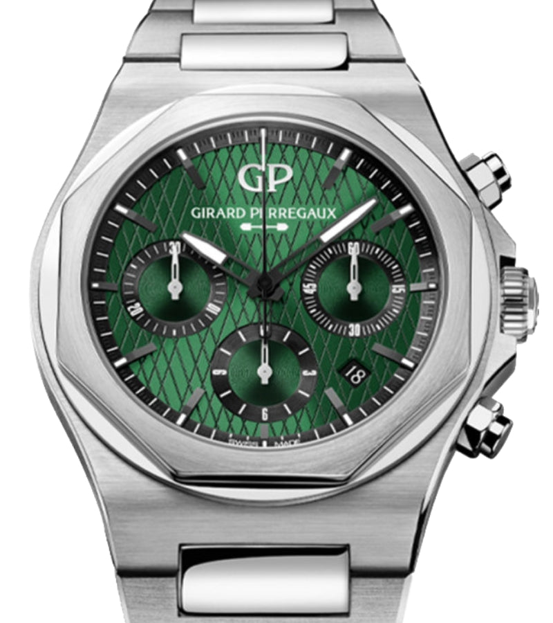 Girard Perregaux Laureato Chronograph Aston Martin Edition 42mm Steel Green Dial 81020-11-001-11A - BRAND NEW