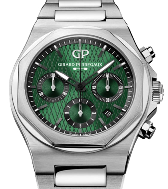 Girard Perregaux Laureato Chronograph Aston Martin Edition 42mm Steel Green Dial 81020-11-001-11A - BRAND NEW