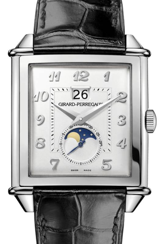 Girard Perregaux Vintage 1945 XXL Large Date and Moon Phases Steel Silver Dial 25882-11-121-BB6B