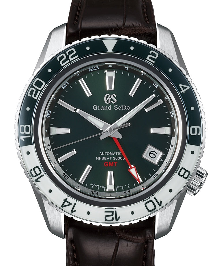 Grand Seiko Sport Hi-Beat GMT Triple Time Zone Steel Green Dial SBGJ239 - BRAND NEW