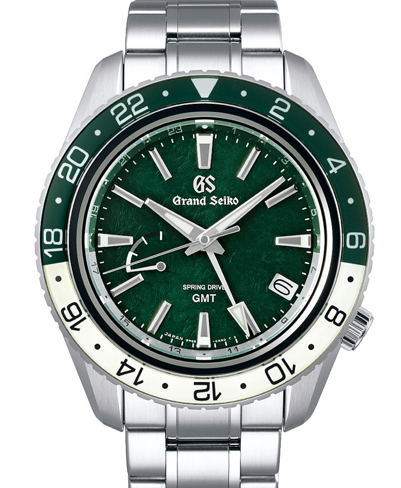 Grand Seiko Sport Spring Drive GMT Triple Time Zone Steel Green Dial SBGE295 - BRAND NEW