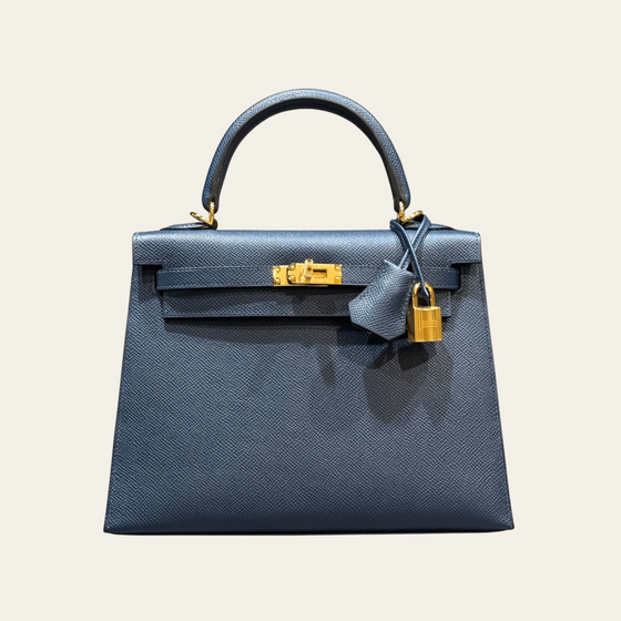 Hermes Kelly 25 Epsom Bleu Saphir Gold Hardware - BRAND NEW