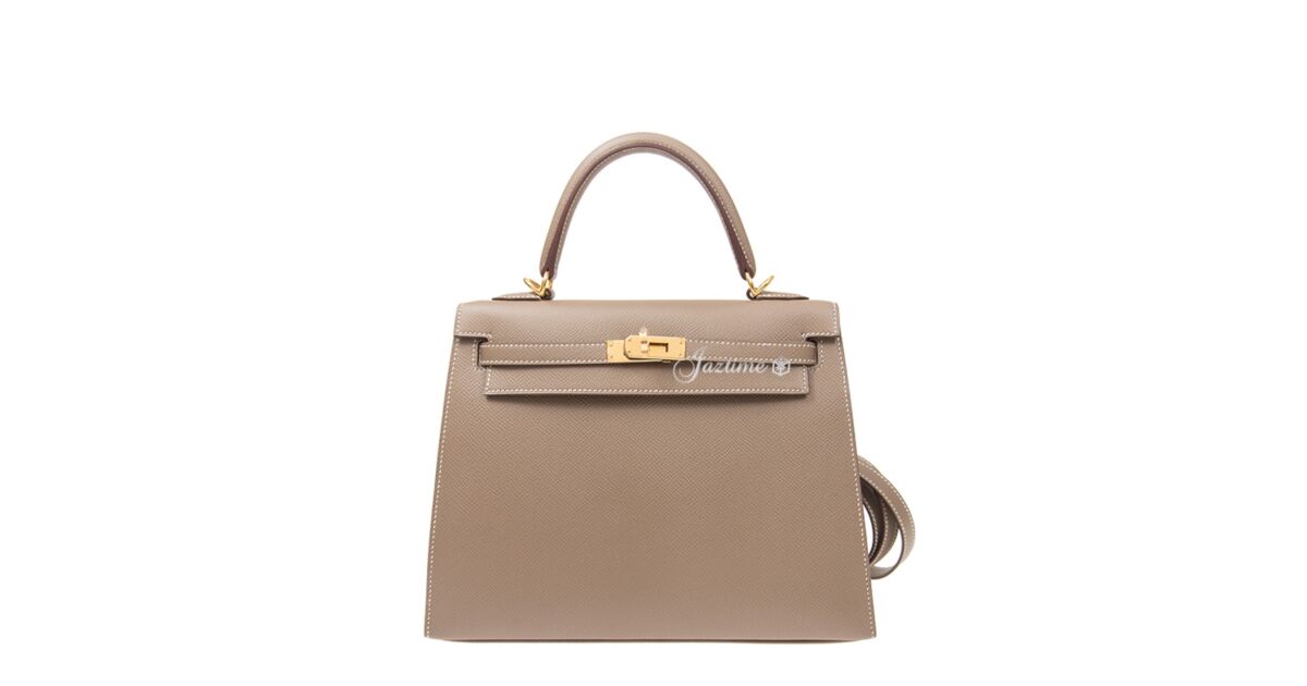 Hermes Kelly 25 Epsom Etoupe Gold Hardware - BRAND NEW