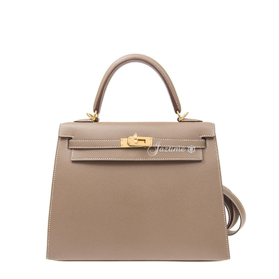Hermès Kelly 25 Epsom Etoupe Gold Hardware