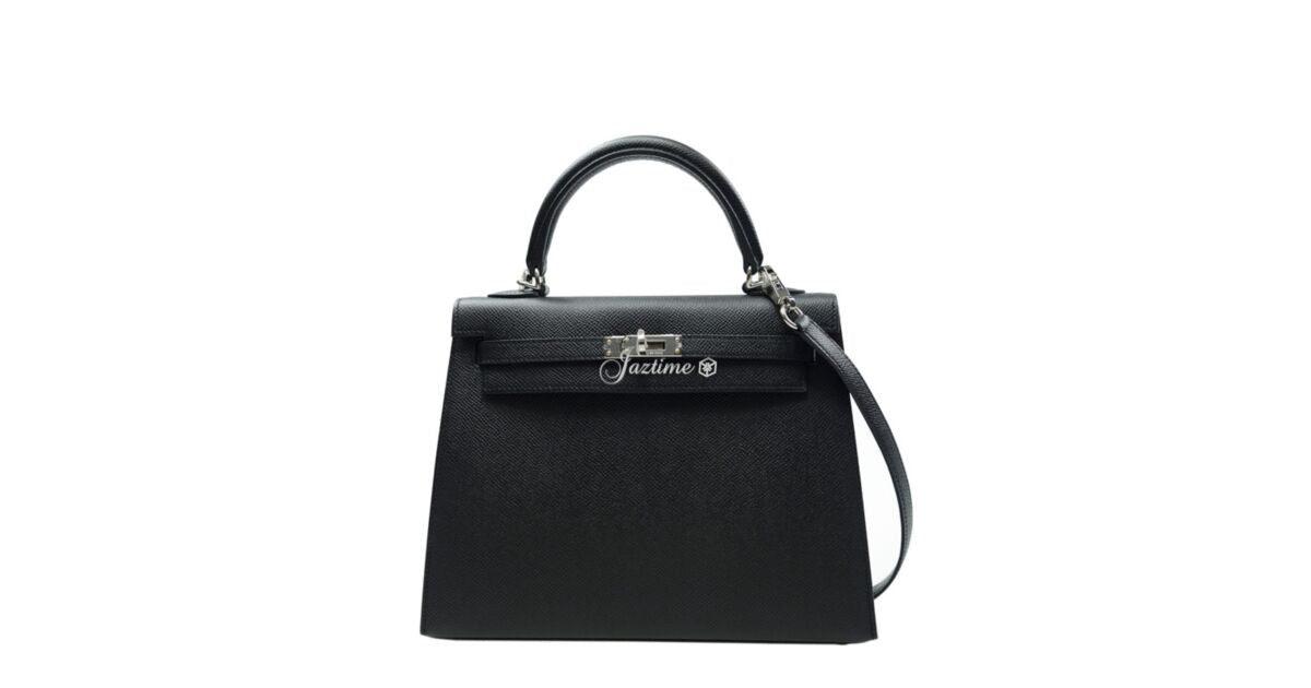 Hermes Kelly 25 Epsom Noir Palladium Hardware - BRAND NEW