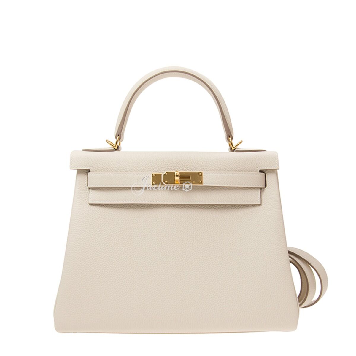 Hermès Kelly 25 Togo Craie Gold Hardware — authentic Hermès bag at Bizak & Co.