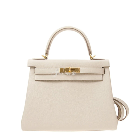 Hermès Kelly 25 Togo Craie Gold Hardware