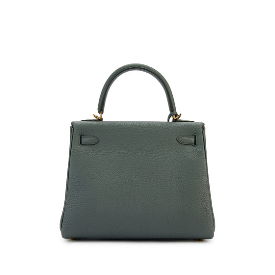 Hermes Kelly 25 Togo Vert Amande Gold Hardware - BRAND NEW