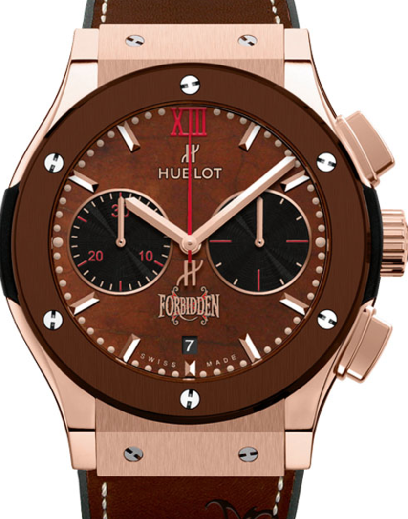 Hublot Classic Fusion Chronograph 521.OC.0589.VR.OPX14 Brown Index Fixed Ceramic Bezel & Rose Gold Leather 45mm