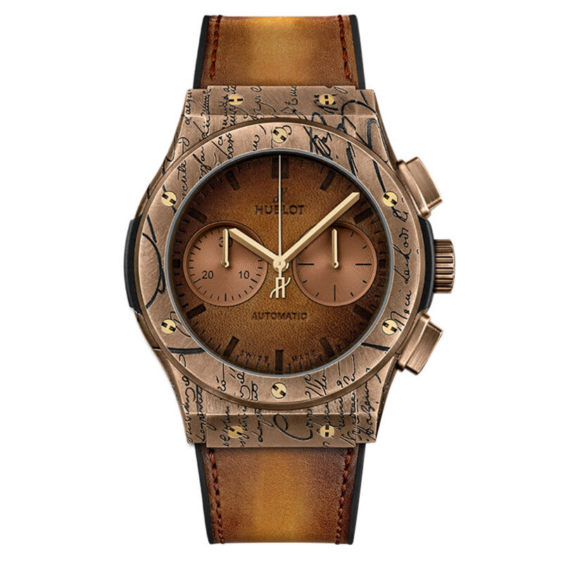 Hublot Classic Fusion Chronograph 521.OC.0589.VR.OPX14 Brown Index Fixed Ceramic Bezel & Rose Gold Leather 45mm BRAND NEW