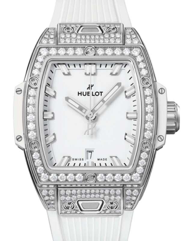 Hublot Shaped Spirit of Big Bang 3-Hands Steel White Pave 32mm 682.SE.2010.RW.1604