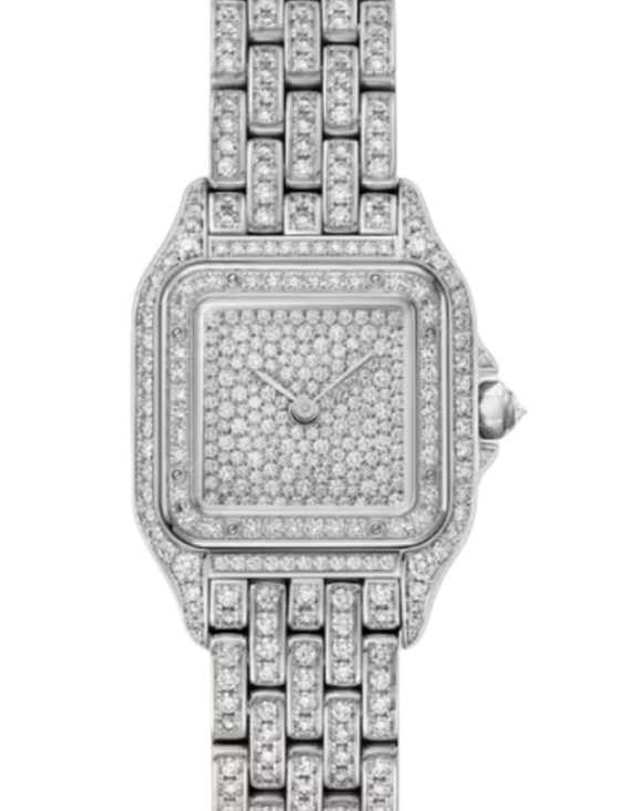 Cartier Panthere de Cartier Quartz White Gold Diamond Pave 30mm Silver Dial HPI01801