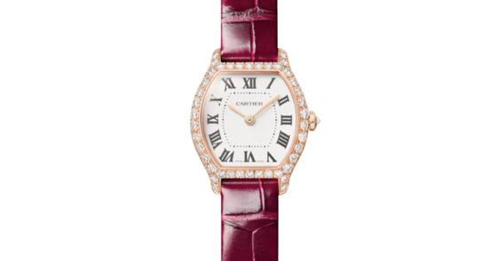 Cartier Tortue Mini Rose Gold Diamond Paved White Dial WJTO0011