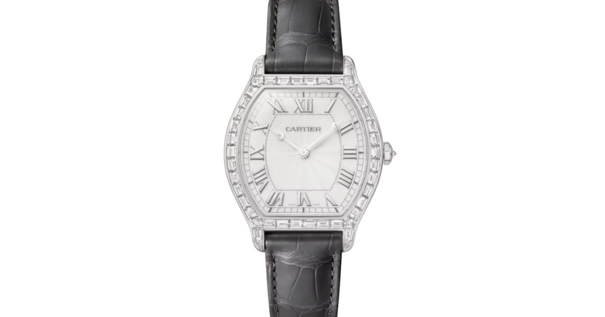 Cartier Tortue Large Platinum Silver Dial HPI01830