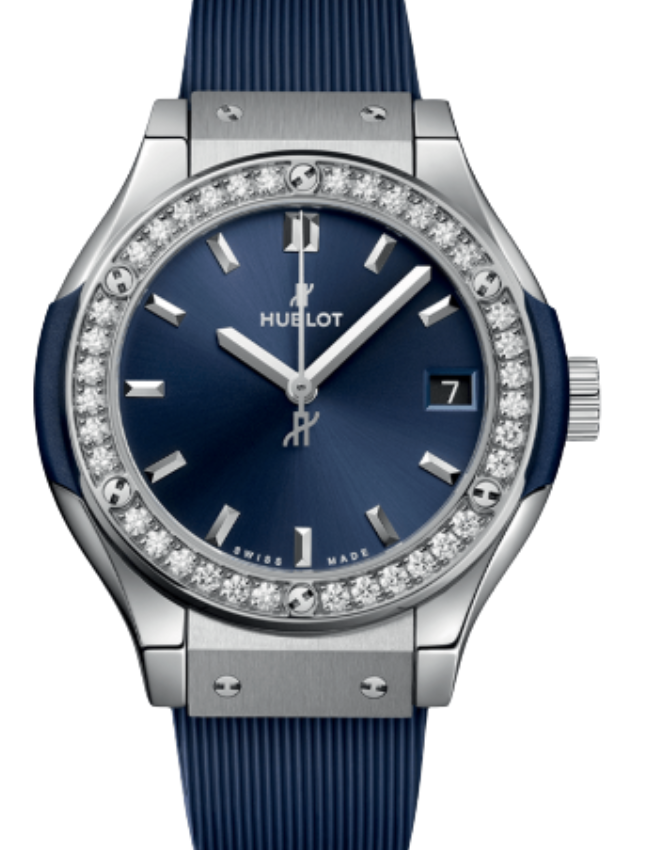 Hublot Classic Fusion Titanium Blue Diamonds 33mm 581.NX.7170.RX.1104