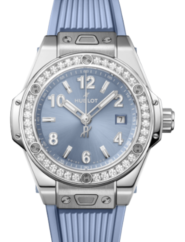 Hublot Big Bang 3-Hands One Click Steel Coal Blue Diamonds 33mm 485.SX.717B.RX.1204