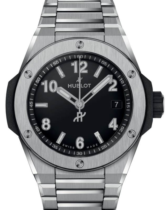 Hublot Big Bang 3-Hands Integrated Time Only Titanium 38mm Black Dial 457.NX.1270.NX