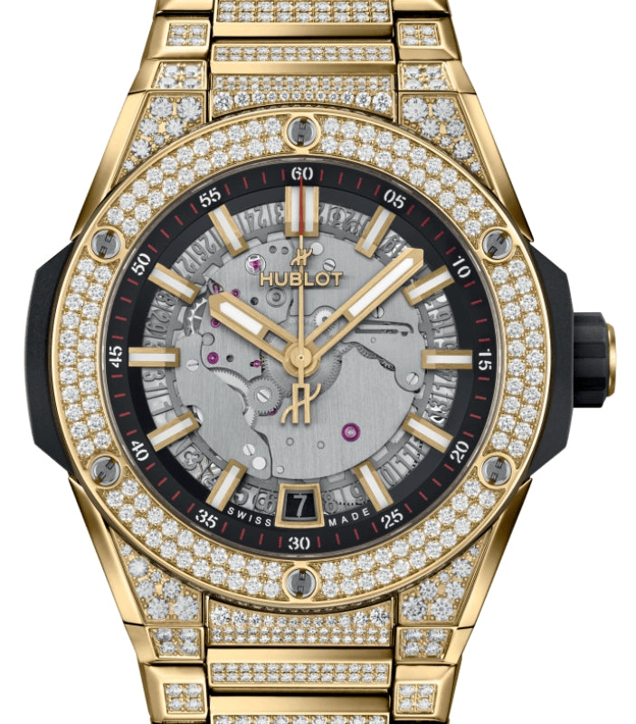 Hublot Big Bang Integrated Time Only Yellow Gold Pave 40mm 456.VX.0130.VX.3704 - BRAND NEW