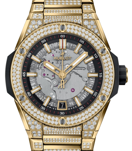 Hublot Big Bang Integrated Time Only Yellow Gold Pave 40mm 456.VX.0130.VX.3704 - BRAND NEW