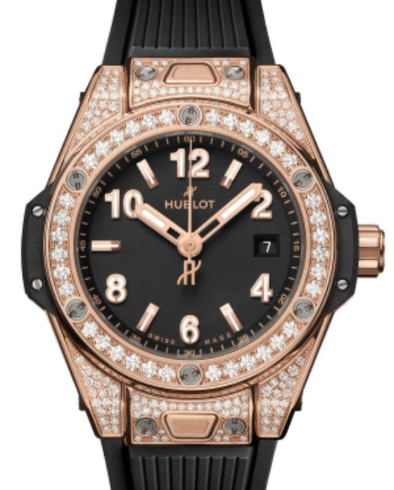 Hublot Big Bang 3-Hands One Click King Gold Pave 33mm 485.OX.1180.RX.1604 - BRAND NEW