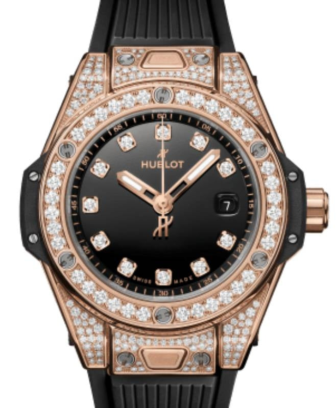 Hublot Big Bang 3-Hands One Click King Gold Pave Diamond 33mm 485.OX.1280.RX.1604 - BRAND NEW