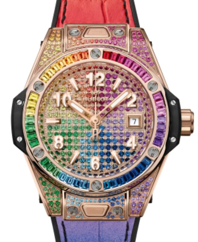 Hublot Big Bang 3-Hands One Click King Gold Rainbow 33mm 485.OX.9900.LR.0999 - BRAND NEW