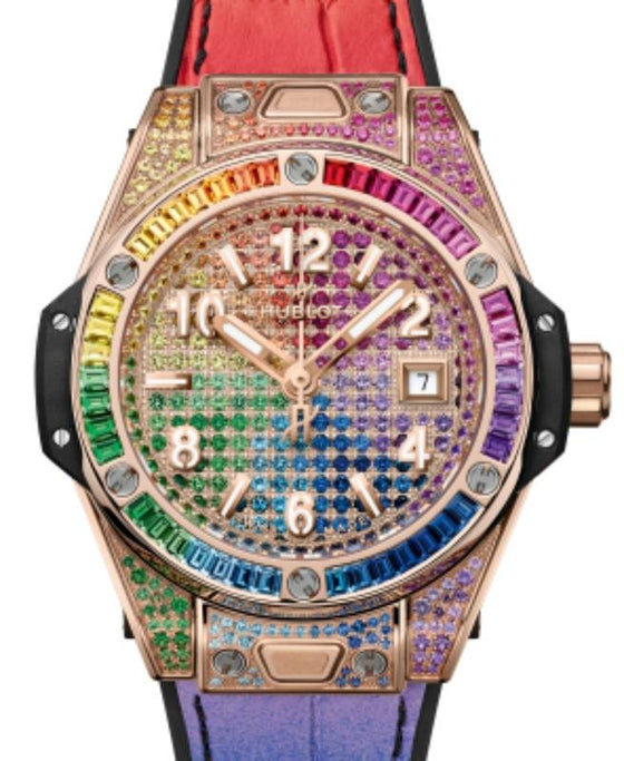 Hublot Big Bang 3-Hands One Click King Gold Rainbow 33mm 485.OX.9900.LR.0999 - BRAND NEW