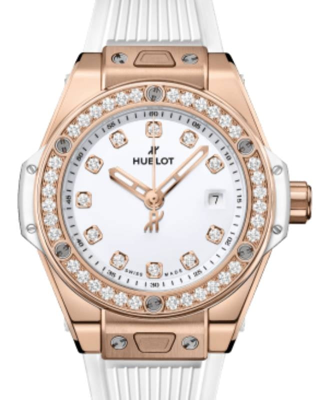 Hublot Big Bang 3-Hands One Click King Gold White Diamonds 33mm 485.OE.2210.RW.1204 - BRAND NEW