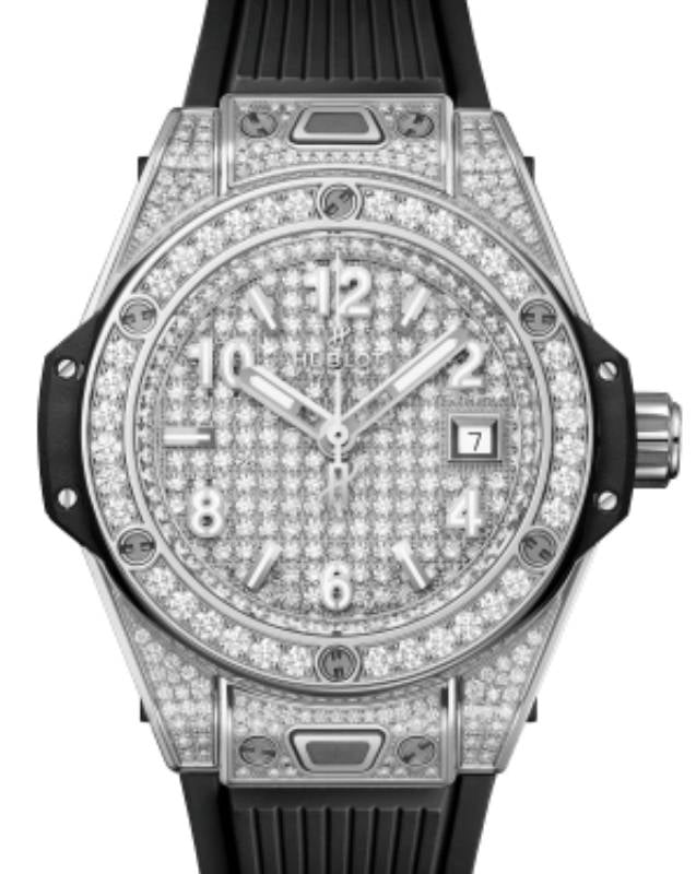 Hublot Big Bang 3-Hands One Click Steel Full Pave 33mm 485.SX.9000.RX.1604 - BRAND NEW