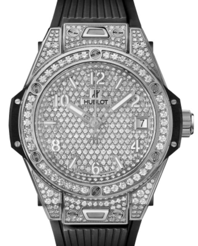 Hublot Big Bang 3-Hands One Click Steel Full Pave 39mm 465.SX.9010.RX.1604 - BRAND NEW