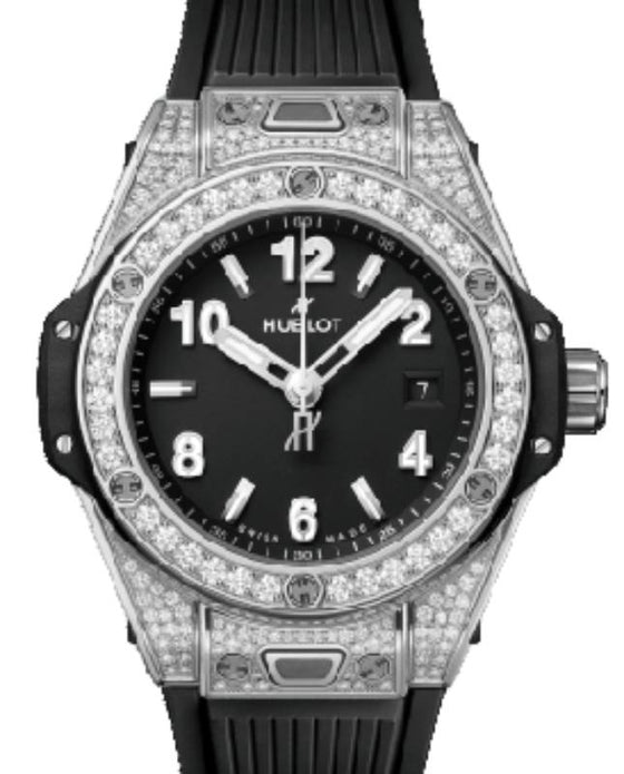 Hublot Big Bang 3-Hands One Click Steel Pave 33mm 485.SX.1170.RX.1604 - BRAND NEW