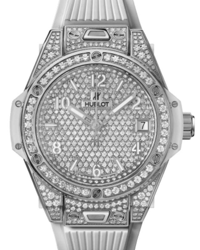 Hublot Big Bang 3-Hands One Click Steel White Full Pave 39mm 465.SE.9010.RW.1604 - BRAND NEW