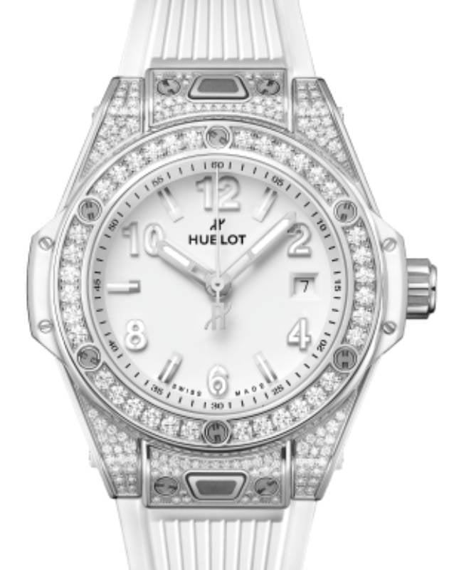 Hublot Big Bang 3-Hands One Click Steel White Pave 33mm 485.SE.2010.RW.1604 - BRAND NEW