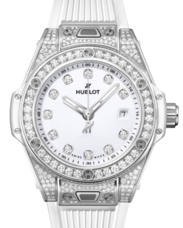 Hublot Big Bang 3-Hands One Click Steel White Pave 33mm 485.SE.2210.RW.1604 - BRAND NEW