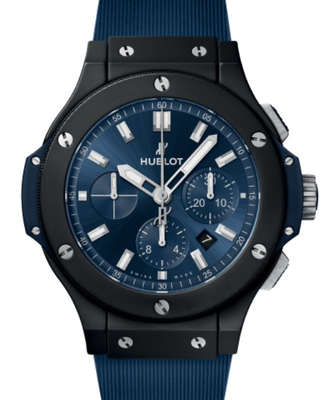 Hublot Big Bang Original Chronograph Ceramic Blue 44mm Blue Dial Rubber Strap 301.CI.7170.RX - BRAND NEW