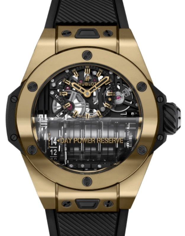 Hublot Big Bang Complications MP-11 Power Reserve 14 Days Magic Gold Limited Edition 45mm Magic Gold Skeleton Sapphire Dial Rubber Strap 911.MX.0138.RX - BRAND NEW