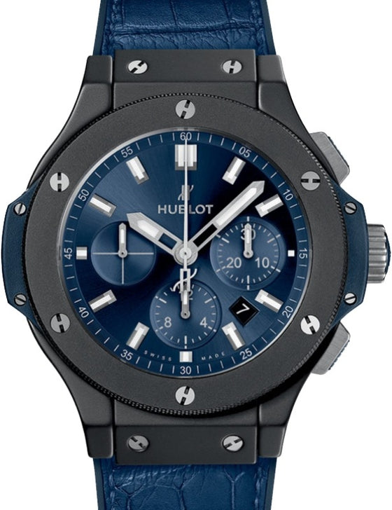 Hublot Big Bang Original Chronograph Ceramic Blue 44mm Blue Dial Rubber and Alligator Leather Straps 301.CI.7170.LR - BRAND NEW