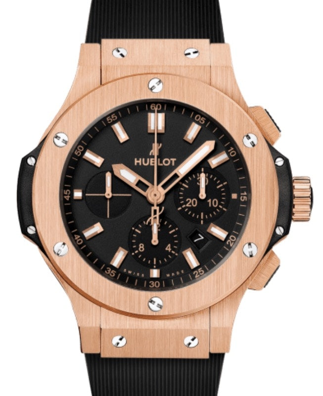 Hublot Big Bang Original Chronograph Gold 44mm Black Dial Rubber Strap 301.PX.1180.RX - BRAND NEW