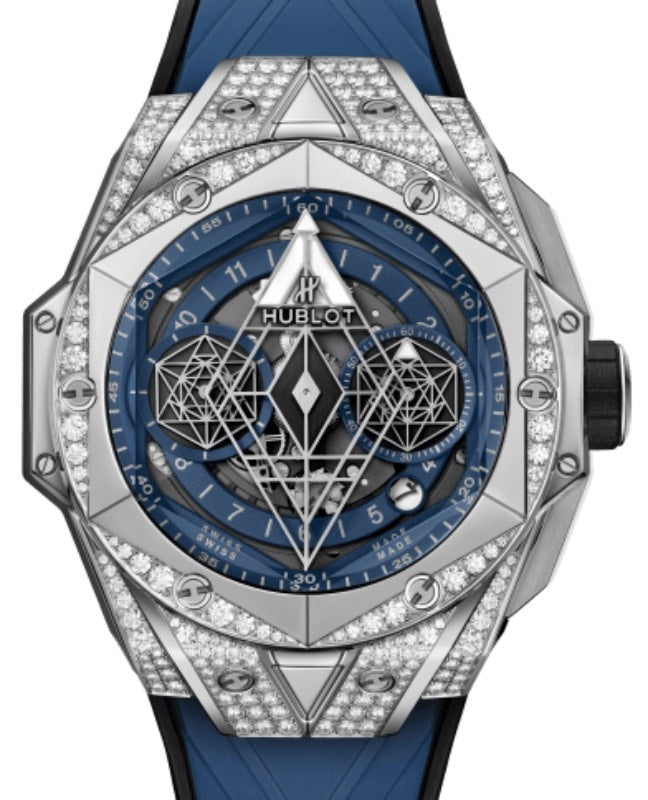 Hublot Big Bang Partnerships Sang Bleu II Titanium Blue Pave 45mm 418.NX.5107.RX.1604.MXM20 - BRAND NEW
