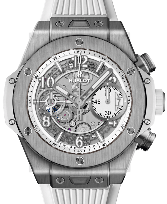 Hublot Big Bang Unico Titanium White Skeleton 42mm Dial Titanium Bezel Rubber Strap 441.NE.2010.RW - BRAND NEW