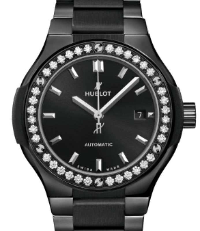 Hublot Classic Fusion 3-Hands Black Magic Bracelet Diamonds 33mm 585.CM.1470.CM.1204 - BRAND NEW