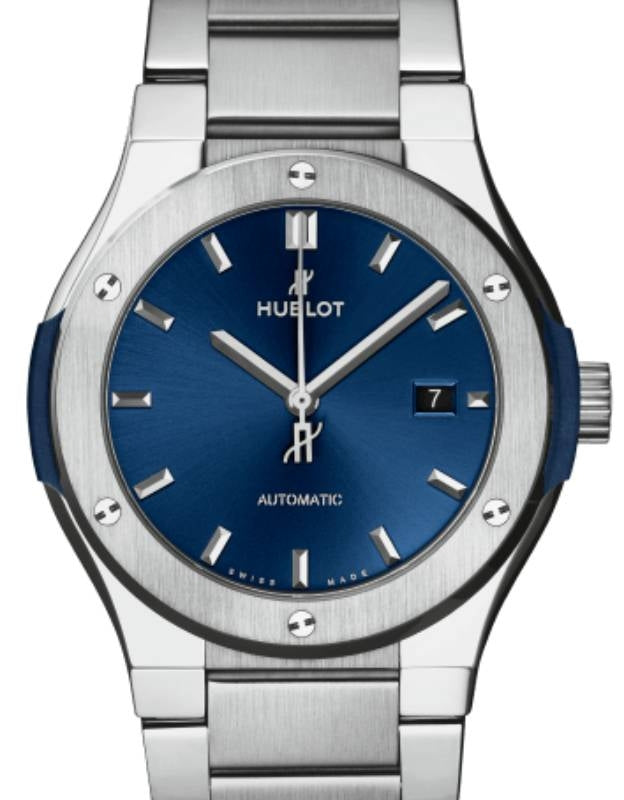 Hublot Classic Fusion 3-Hands Blue Titanium Bracelet 42mm 548.NX.7170.NX - BRAND NEW