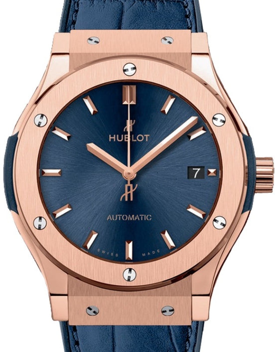 Hublot Classic Fusion 3-Hands King Gold 45mm Blue Dial 511.OX.7180.LR