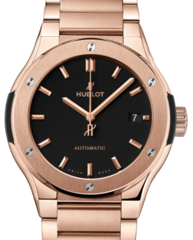 Hublot Classic Fusion 3-Hands King Gold Bracelet 45mm Black Dial 510.OX.1180.OX