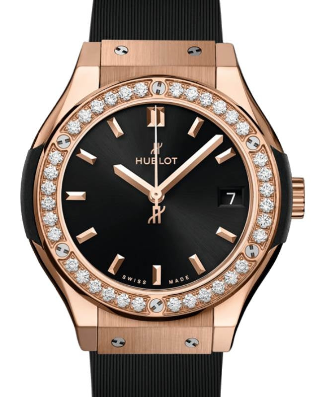 Hublot Classic Fusion 3-Hands King Gold Diamonds 33mm Quartz 581.OX.1480.RX.1104 - BRAND NEW
