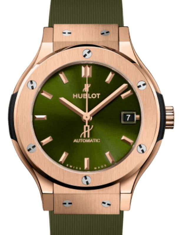 Hublot Classic Fusion 3-Hands King Gold Green 38mm 565.OX.8980.RX - BRAND NEW