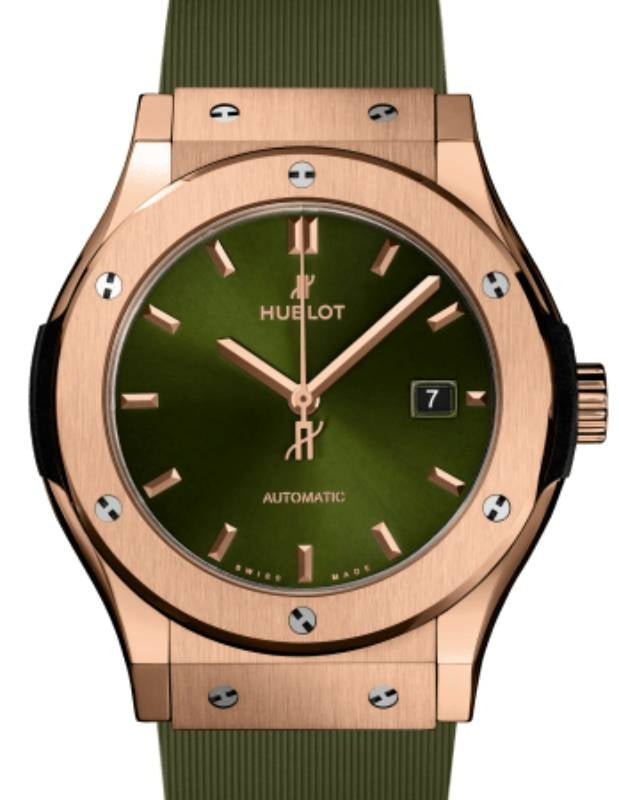 Hublot Classic Fusion 3-Hands King Gold Green 42mm Green Dial 542.OX.8980.RX