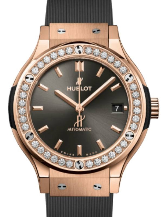 Hublot Classic Fusion 3-Hands Racing Grey King Gold Diamonds 38mm 565.OX.7081.RX.1204 - BRAND NEW