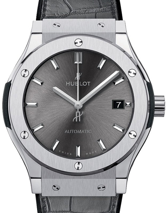 Hublot Classic Fusion 3-Hands Titanium 45mm Grey Dial 511.NX.7071.LR